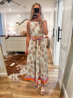 Load image into Gallery viewer, Close To You Orange &amp; Lilac Floral Midi Dress
