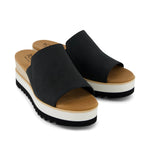 Load image into Gallery viewer, TOMS Diana Wedge Mule Sandal - Black Leather
