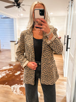 Load image into Gallery viewer, Running Wild Leopard Denim Blazer

