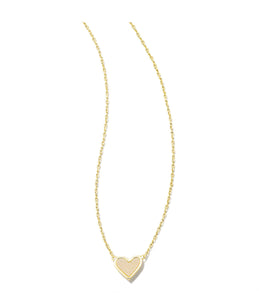 Ari Framed Iridescent Drusy Heart Pendant Necklace