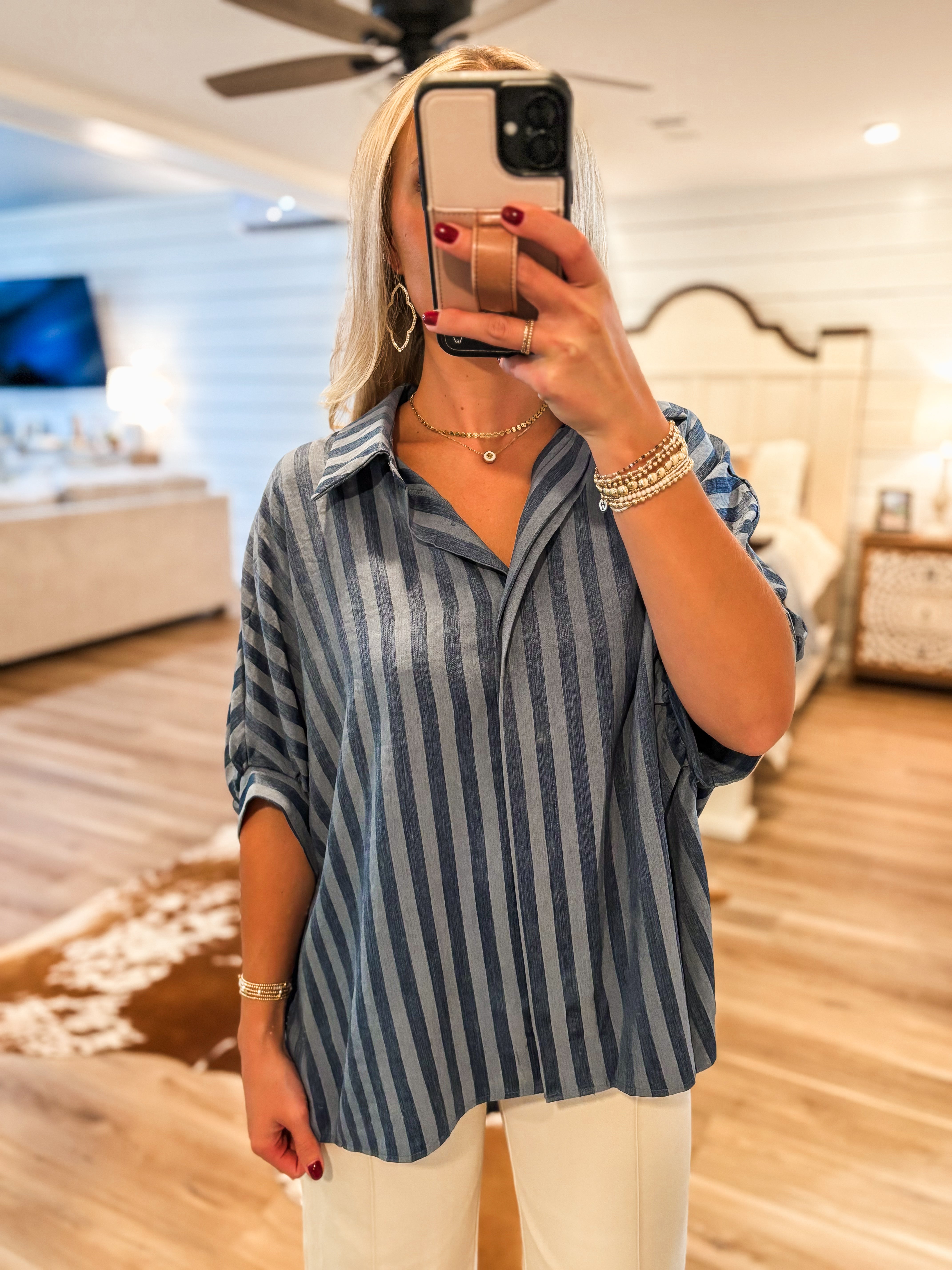 Happened To You Indigo Blouse