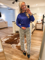 Load image into Gallery viewer, Here For You Royal Blue Knit PINCH Pico Sweater
