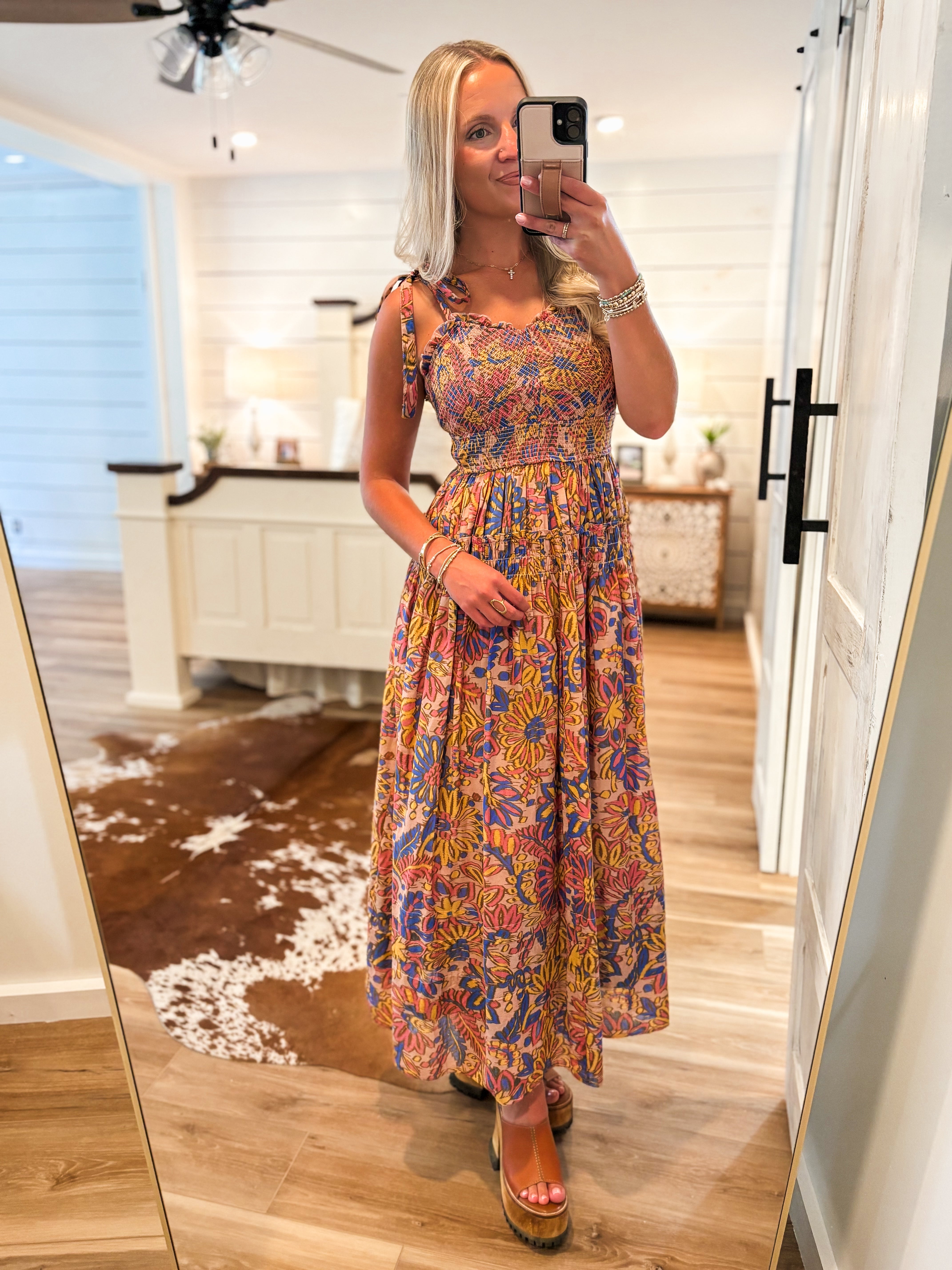 About Time Mocha & Mauve Printed FATE Maxi Dress