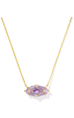 Load image into Gallery viewer, Lindy Rae Elisa Violet Crystal Gold Pendant Necklace

