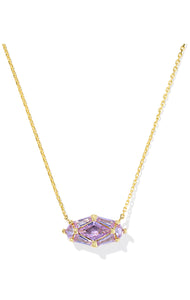Lindy Rae Elisa Violet Crystal Gold Pendant Necklace