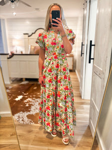 Springing Forward Pastel Floral Maxi Dress