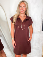 Load image into Gallery viewer, Going On Time Mocha Luxe Knit Mini Dress
