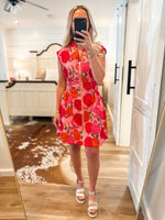 Load image into Gallery viewer, It&#39;s In The Air Pink Floral Front Zip Mini Dress
