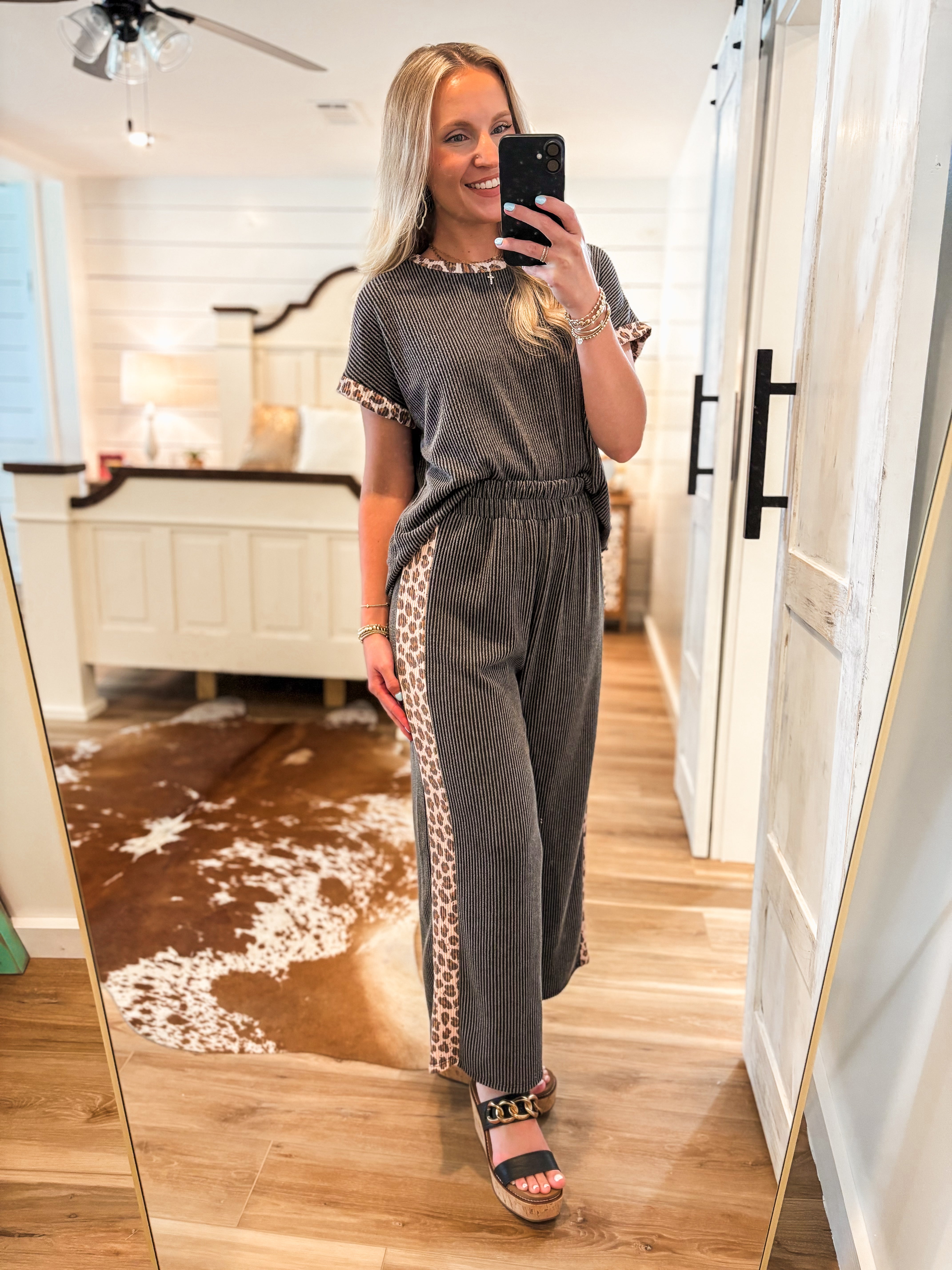 Have It Your Way Leopard Contrast Lounge Pant