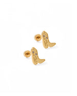 Load image into Gallery viewer, Screwback Stud Earrings - Daisy Cowgirl Boot
