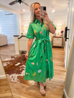 Load image into Gallery viewer, Relate To Me Kelly Green Floral Midi Dress

