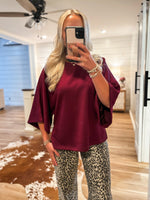 Load image into Gallery viewer, Plan To Stay Maroon Luxe Blouse
