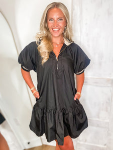 What’s Next Black Contrast Mini Dress