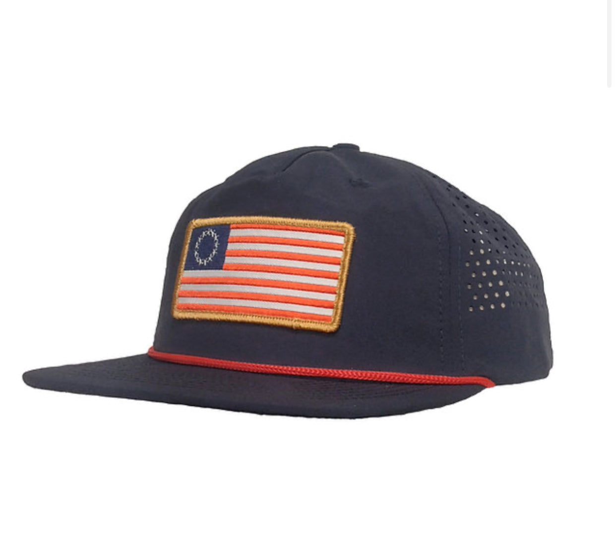 American Flag Navy Fieldstone Hat