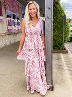 Load image into Gallery viewer, Look My Way Lavendar Floral Maxi Dress

