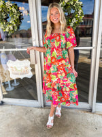 Load image into Gallery viewer, My Moment Floral THML Midi Dress
