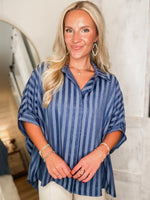 Load image into Gallery viewer, Happened To You Indigo Blouse
