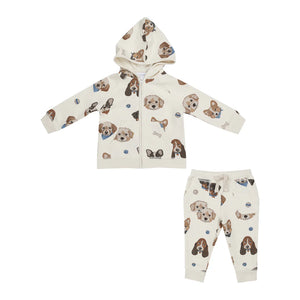 Angel Dear Vintage Puppy Faces Hoodie & Jogger