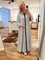 Load image into Gallery viewer, Long Distance Indigo Stripe Maxi Dress
