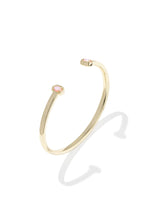 Load image into Gallery viewer, Mini Elton Lt Pink Opal Gold Cuff Bracelet
