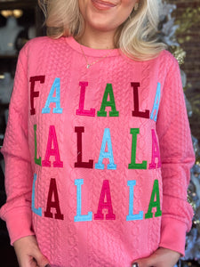 Fa La La La Pink Simply Southern Sweatshirt