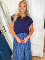 Load image into Gallery viewer, Settling Here Navy Gingham 2-pc Maxi Dress
