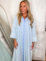 Load image into Gallery viewer, Long Distance Blue Stripe Maxi Dress
