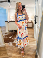 Load image into Gallery viewer, European Summer White Printed Midi Dress
