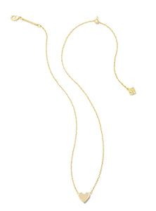 Ari Framed Iridescent Drusy Heart Pendant Necklace
