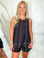 Load image into Gallery viewer, Stadium View Black Tank &amp; Shorts Set
