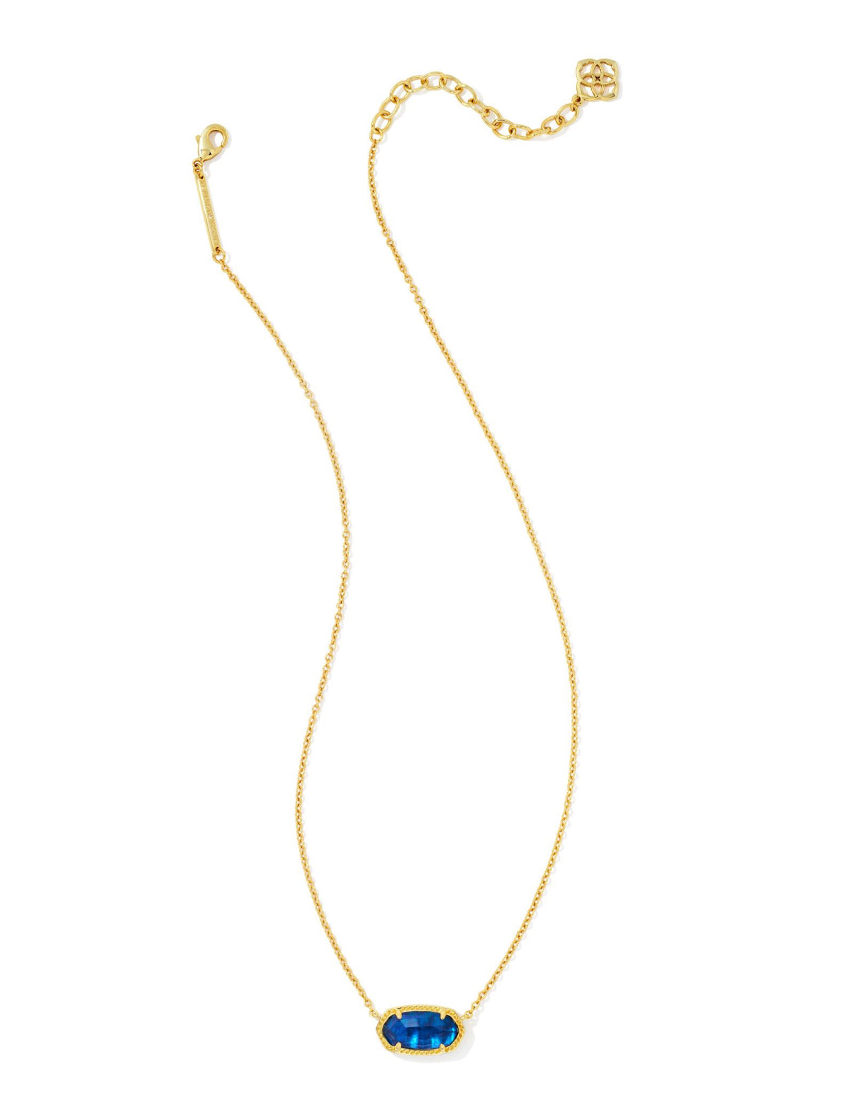Elisa Navy Abalone Pendant Gold Necklace