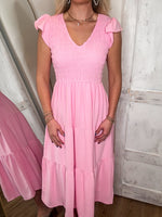 Load image into Gallery viewer, Precious Memory Pastel Pink Midi Dress
