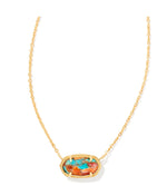 Load image into Gallery viewer, Elisa Bronze Veined Turquoise Magnesite Pendant Gold Necklace
