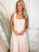 Load image into Gallery viewer, Just Between Us Powder Pink Floral Midi Dress
