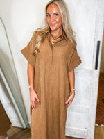 Load image into Gallery viewer, Camel Polo Midi Dress
