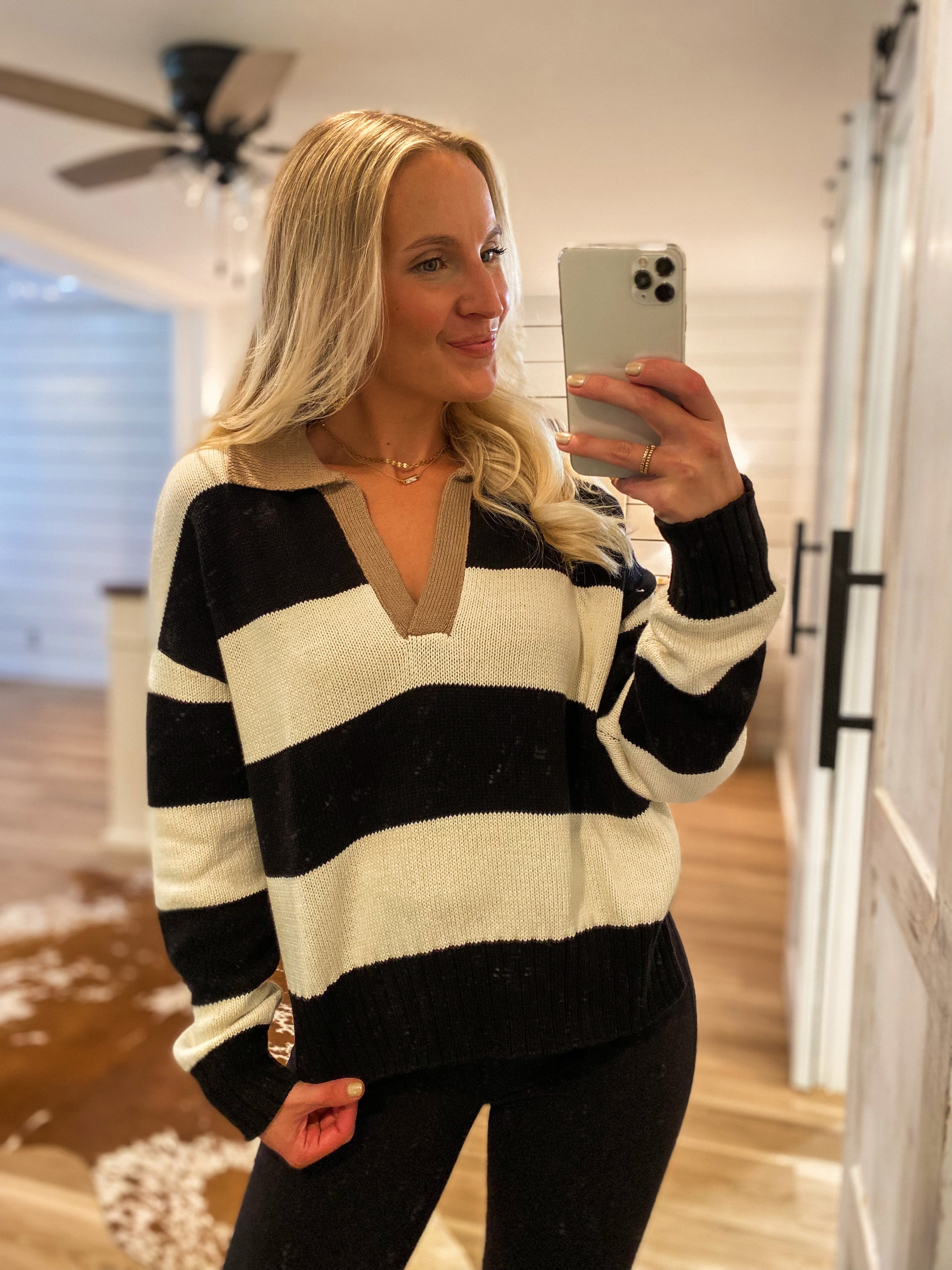 Love Like Mine Ivory Stripe Sweater