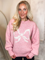 Load image into Gallery viewer, Cling To You Pink Bow Graphic Sweatshirt
