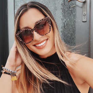 Becky II - Leopard Tortoise Brown Gradient Diff Sunglasses