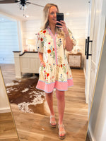 Load image into Gallery viewer, Letting Go Ivory Floral THML Mini Dress

