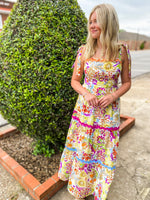 Load image into Gallery viewer, I&#39;ll Be Here Floral Ric Rac Maxi Dress
