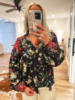 Load image into Gallery viewer, For Better Black Multi Print Blouse
