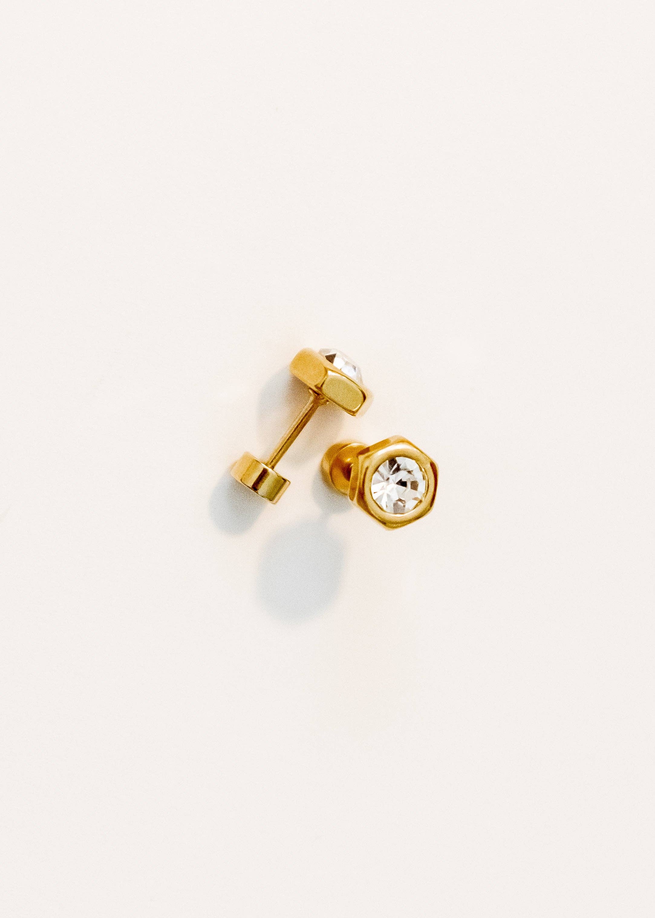 Screwback Stud Earrings - Addison - Clear