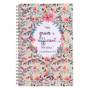 Notebook Wirebound Grace Sufficient 2 Cor. 12:9