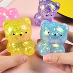 Load image into Gallery viewer, Cartoon Sequin Bear Squishy Toy Slow Rising Stress Relief Squeeze Toy
