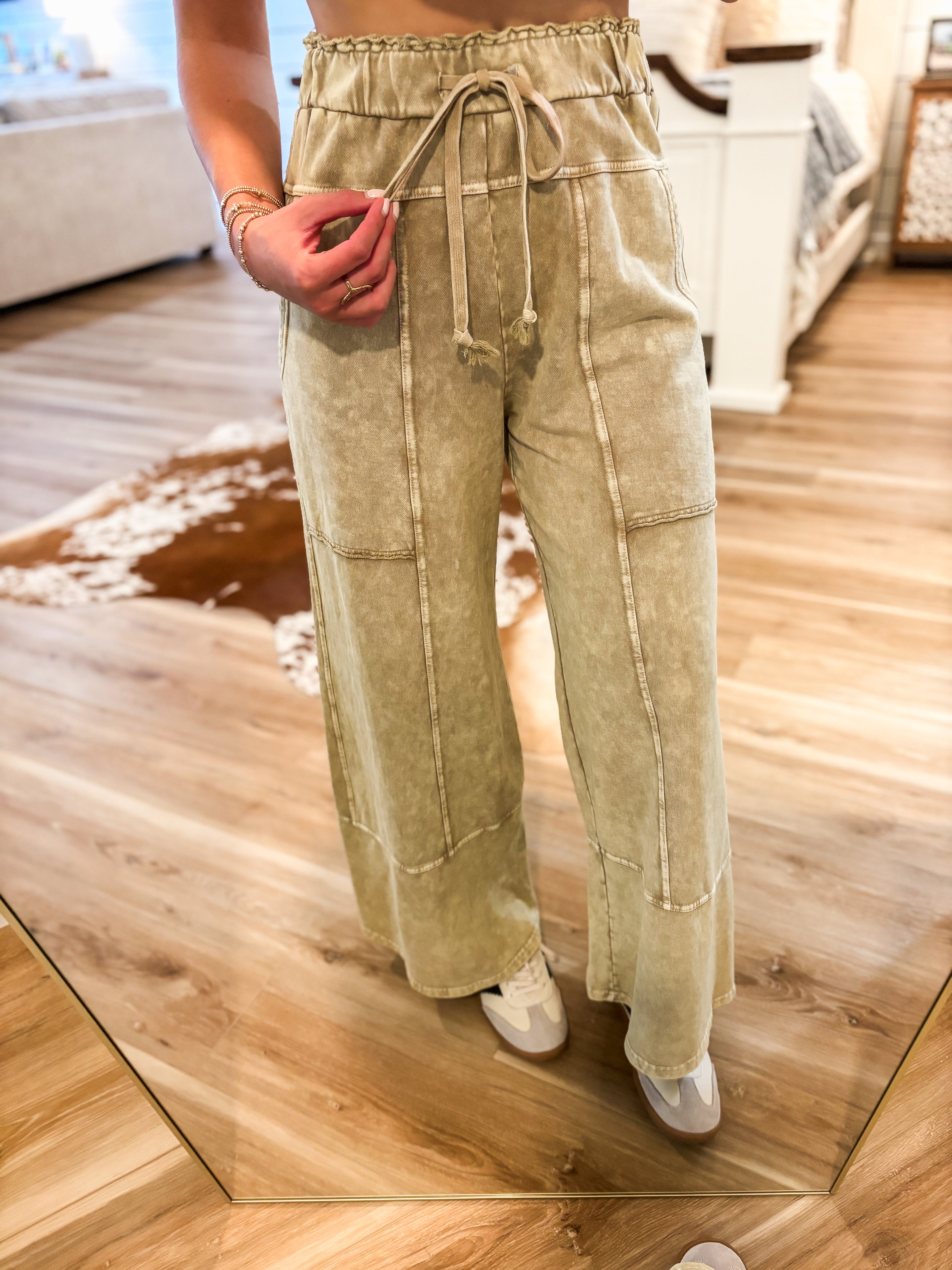 Telling Me Oatmeal Washed Lounge Pant