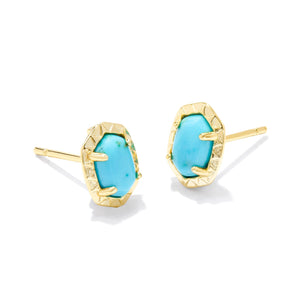 Daphne Variegated Turquoise Magnesite Stud Earring