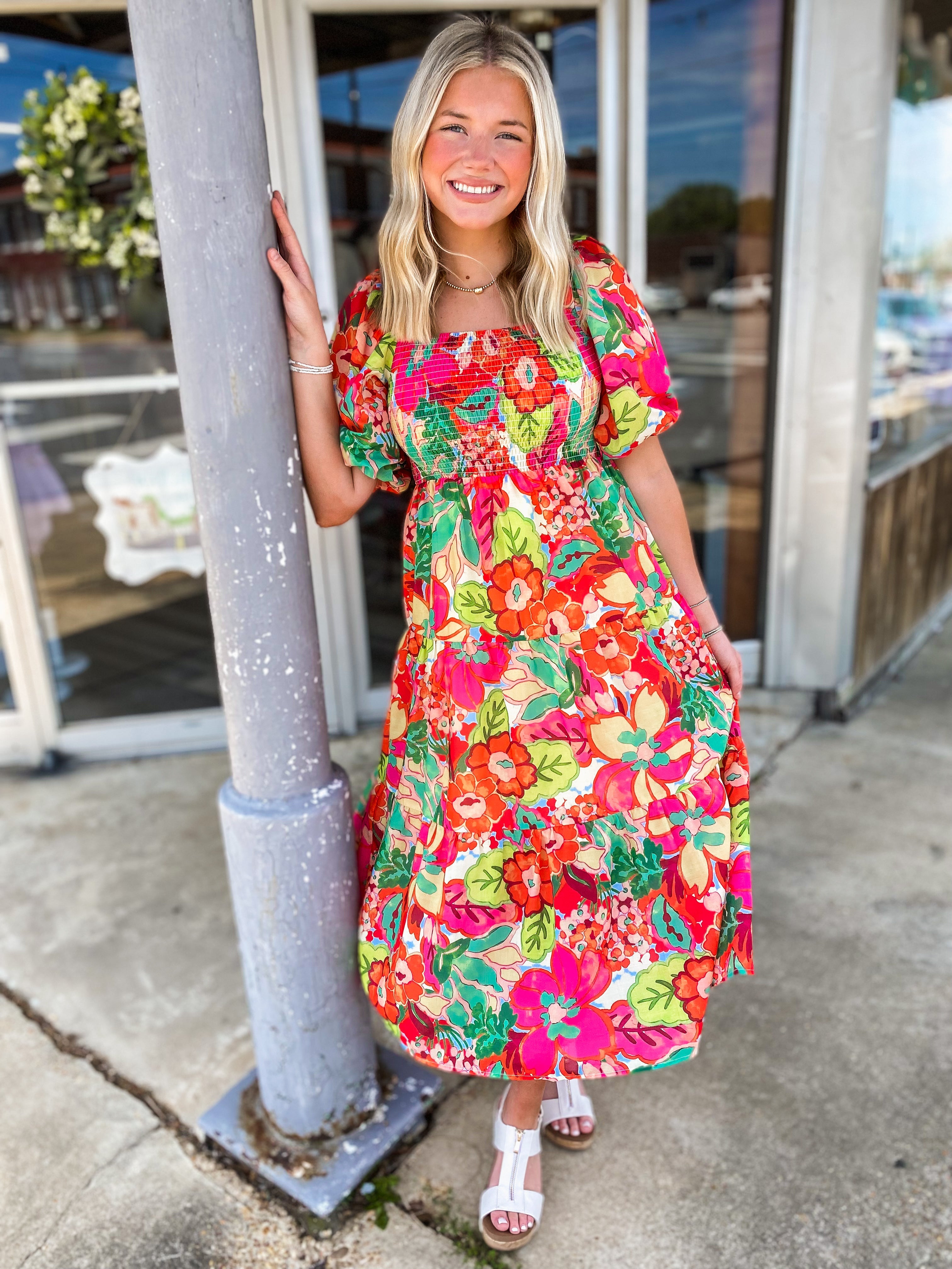 My Moment Floral THML Midi Dress