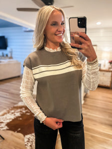Treated Better Olive Sleeveless Sweater