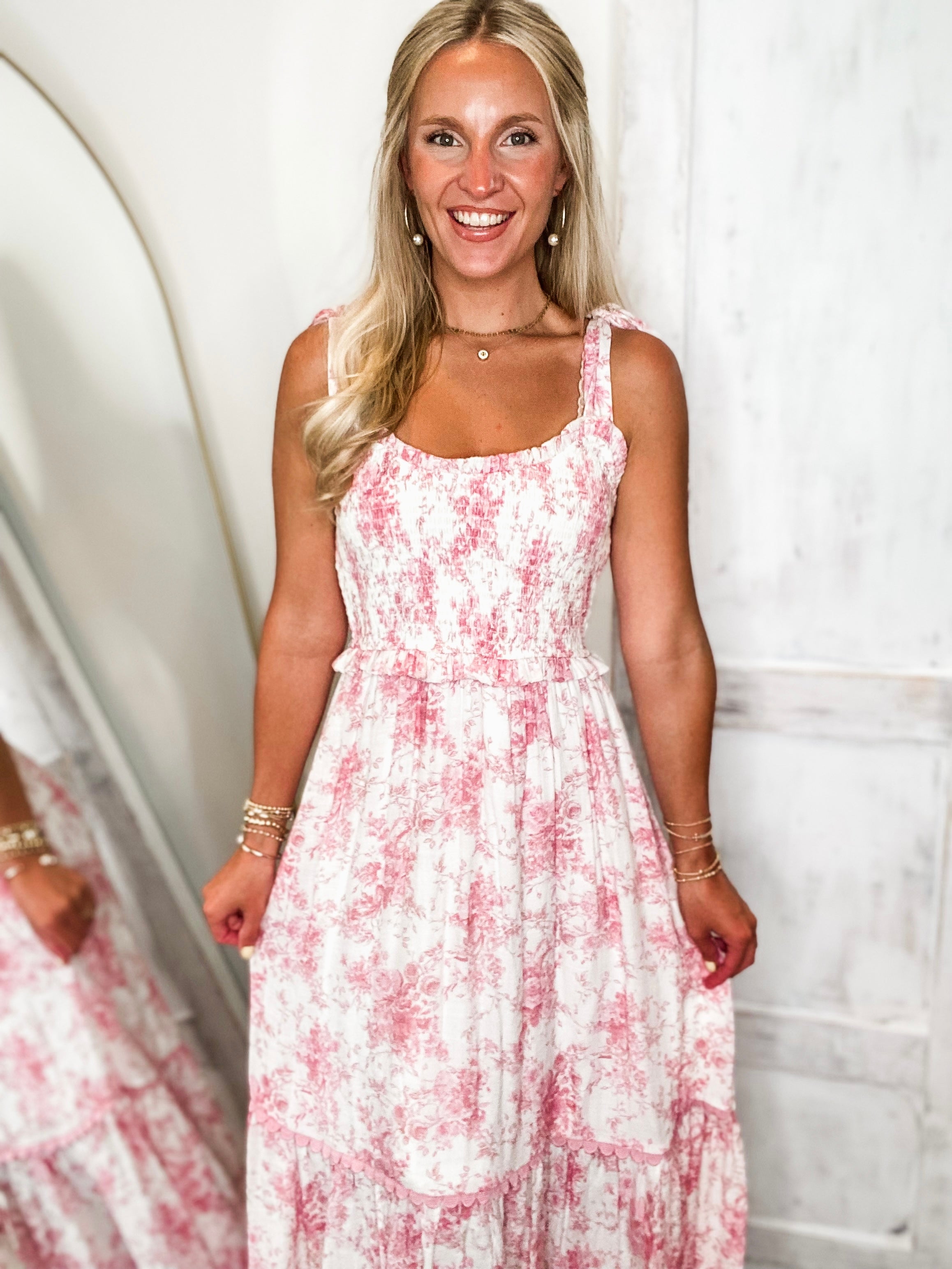 Perfect Potential Mauve Floral Midi Dress
