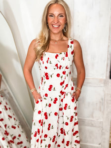 So Sweet Cherry Print Midi Dress